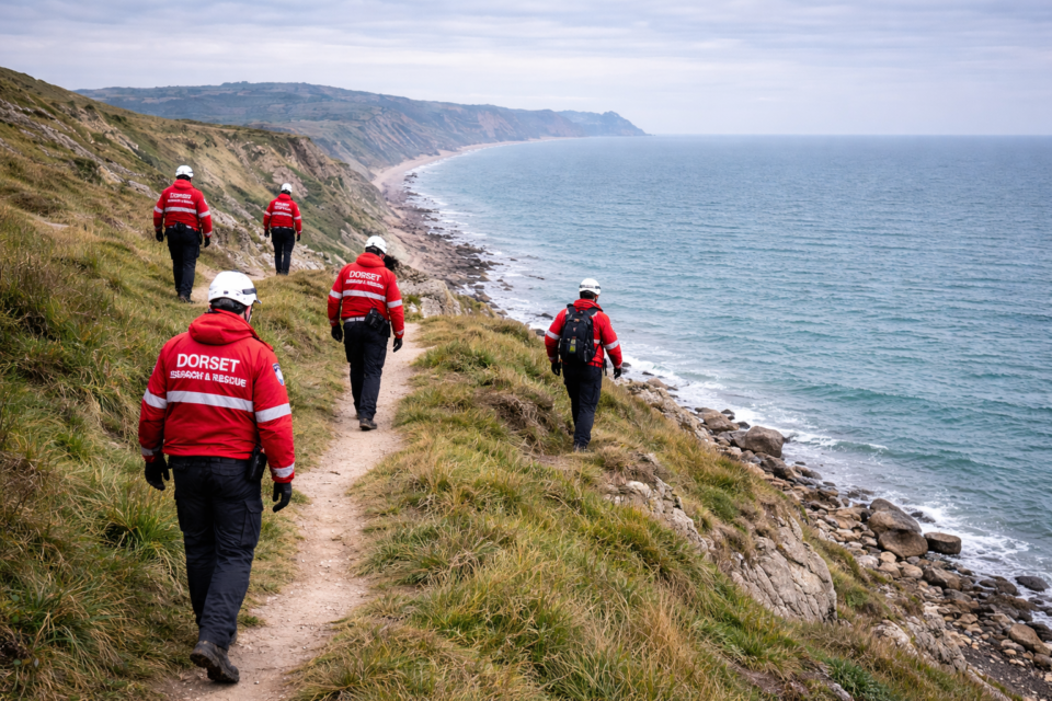 Search team on cliff-top mission